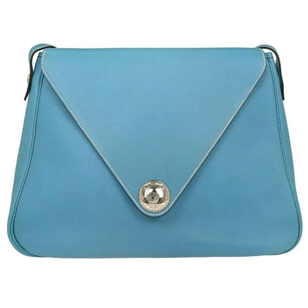 Hermes Christine Leather Blue Leather Handbag